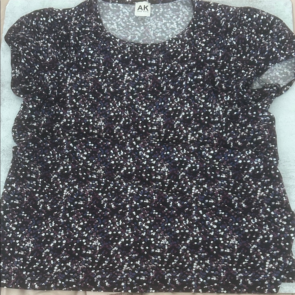 Anne Klein Black and White Speckled Blouse